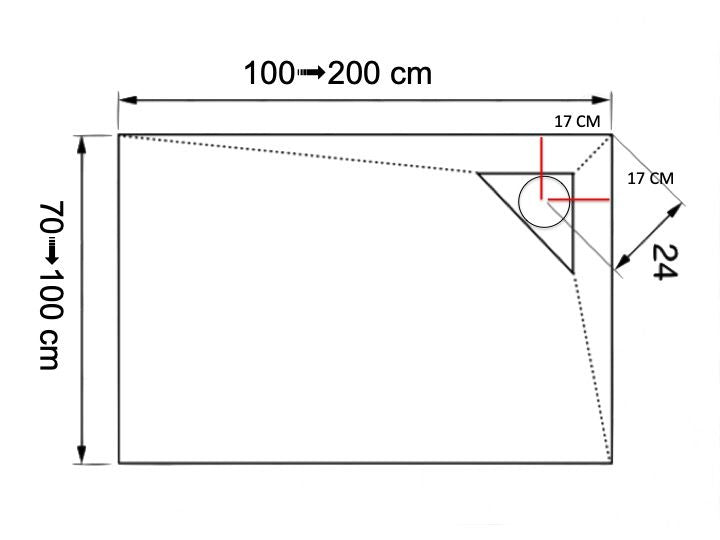 Receveur de douche, évacuation angle gauche berlin gauche 70x 120