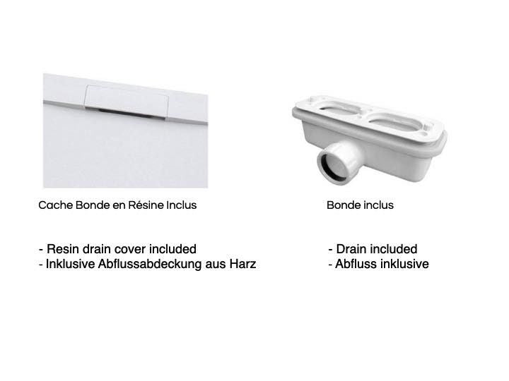 Receveur douche italienne, Evacuation mural - Wall design