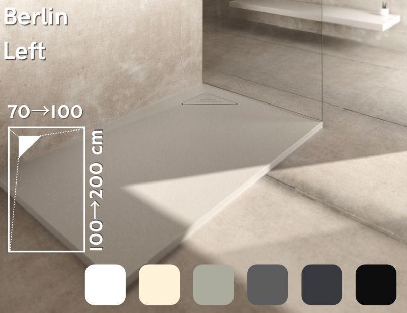 Receveur de douche, évacuation angle gauche berlin gauche 70x 120