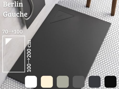 Receveur de douche, évacuation angle gauche berlin gauche 70x 120