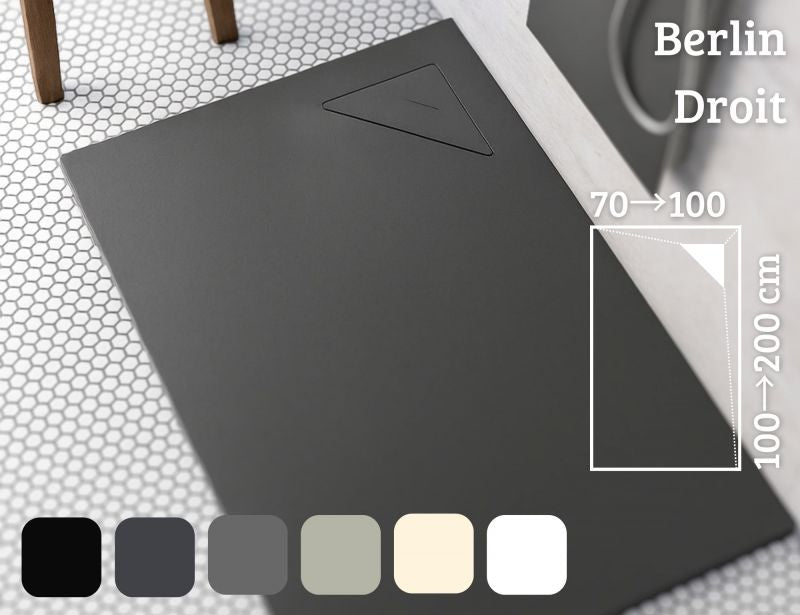 Bac à douche  Evacuation angle droit berlin droite 70 X 120cm