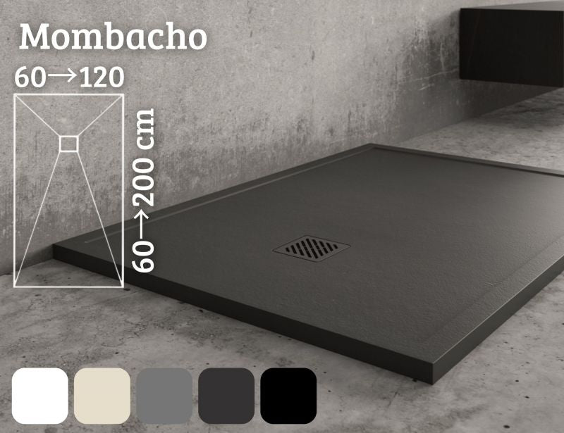 Receveur de douche avec rebord 120 cm résine minérale Mombacho 70 x 120