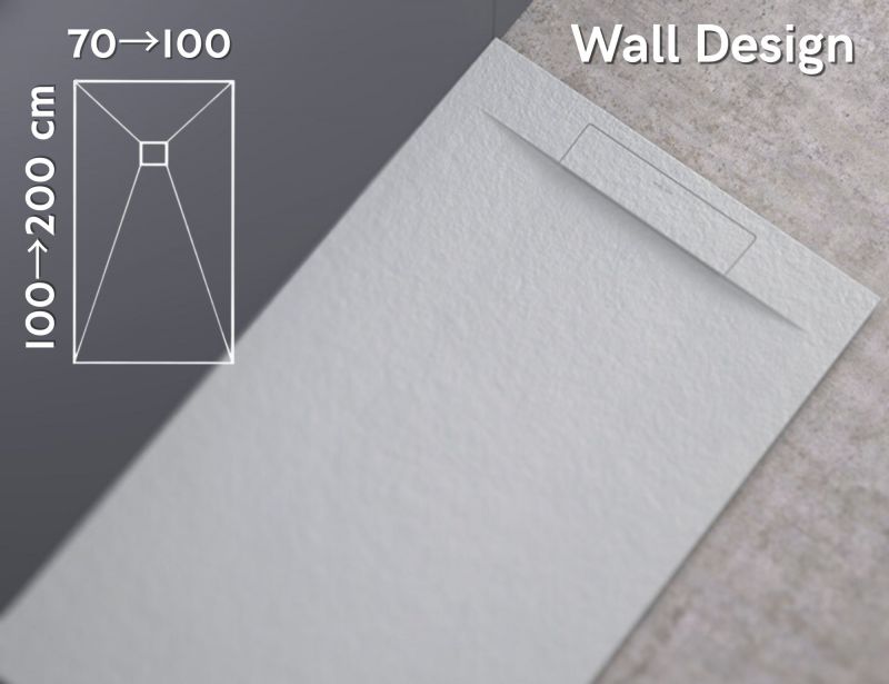 Bac à Douche italienne, évacuation mural - Wall design   70 x 100